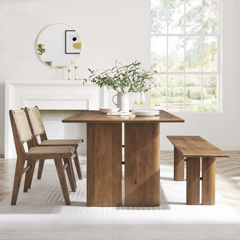 Amistad 72" Wood Dining Table and Bench Set image number 5