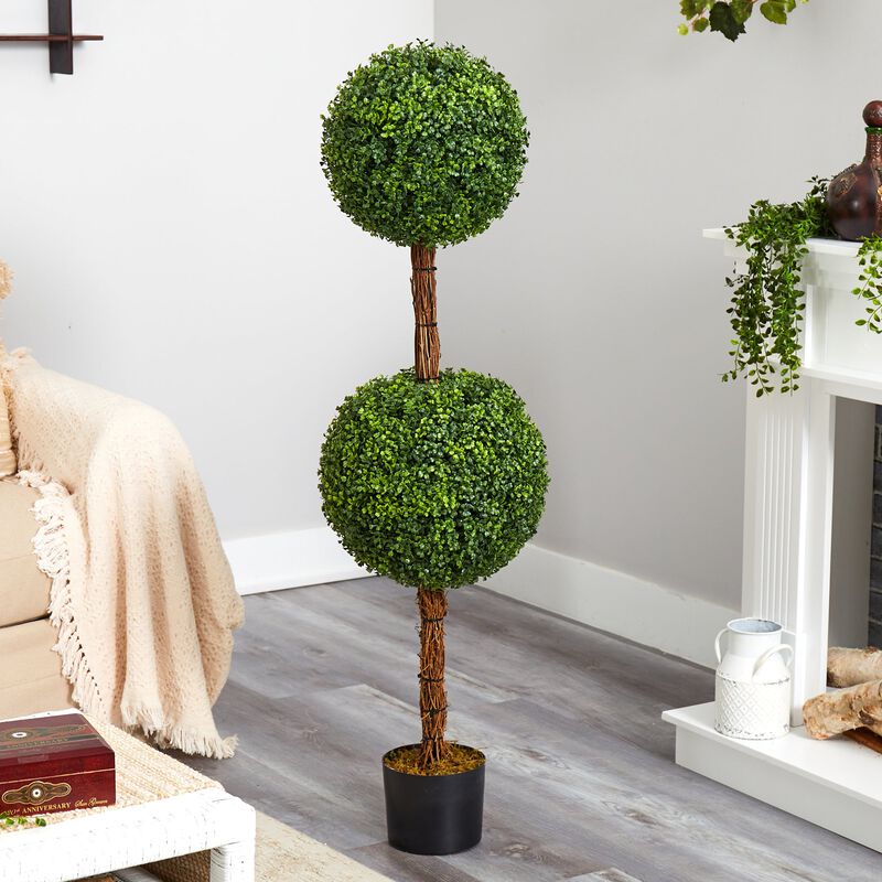HomPlanti 4.5 Feet Boxwood Double Ball Topiary Artificial Tree (Indoor/Outdoor)