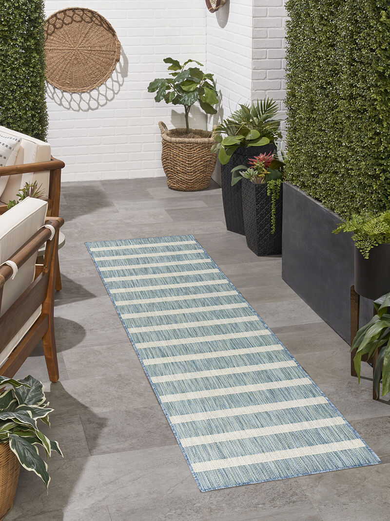 Positano POS03 Aqua/Ivory 2'2" x 8' Rug