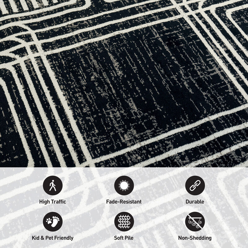 World Rug Gallery Bohemian Lines Indoor Area Rug image number 4