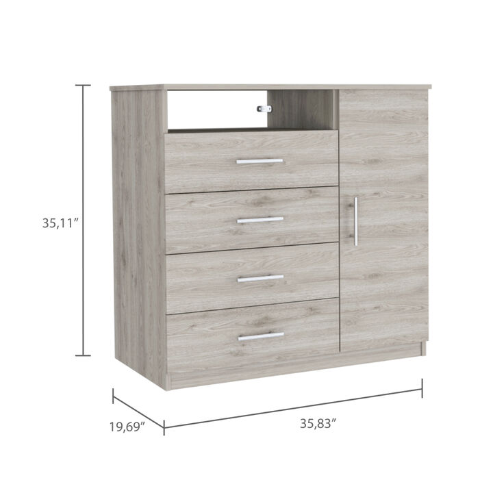 Baylon 4-Drawer 1-Shelf Dresser Light Gray