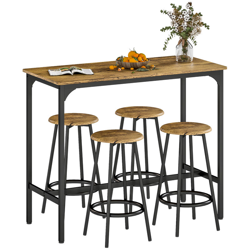 Hivvago 5-Piece Kitchen Bar Table and Chair Set image number 0