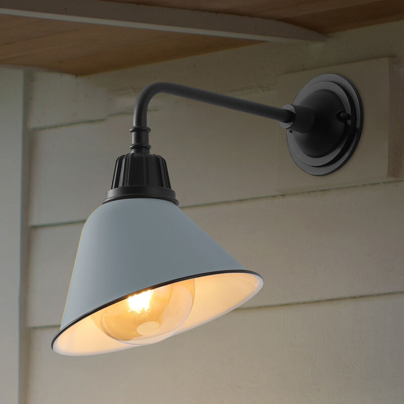 Croydon Farmhouse Industrial Indoor/Outdoor Iron LED Gooseneck Arm Outdoor Sconce