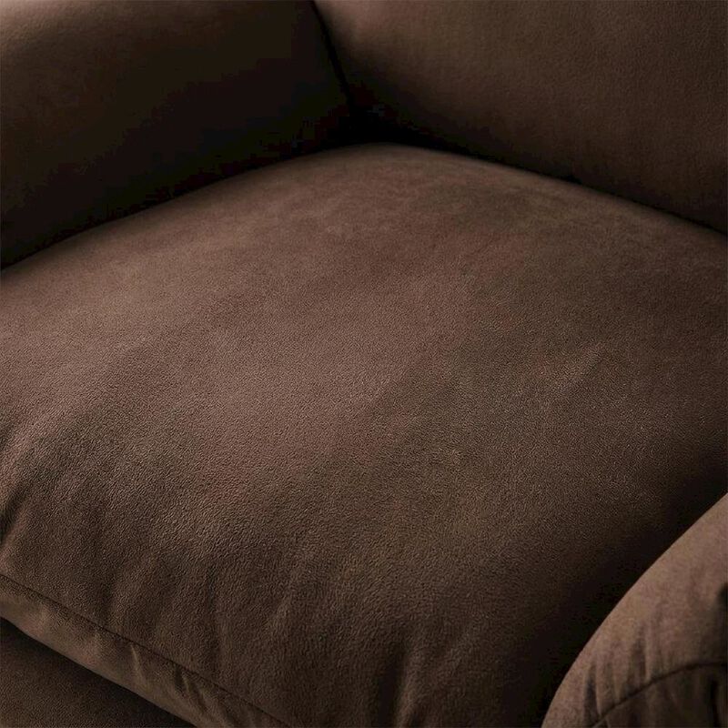 Performance Velvet Upholstered Accent Chair with Wide Arms, Taupe image number 5