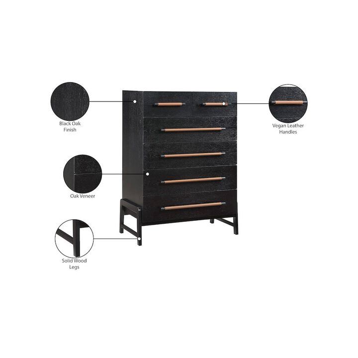 Meridian Furniture Kaya Black Vegan Leather Chest