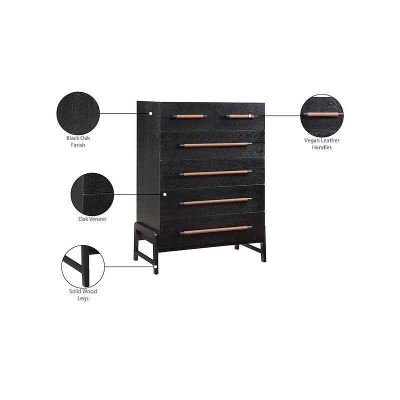 Meridian Furniture Kaya Black Vegan Leather Chest