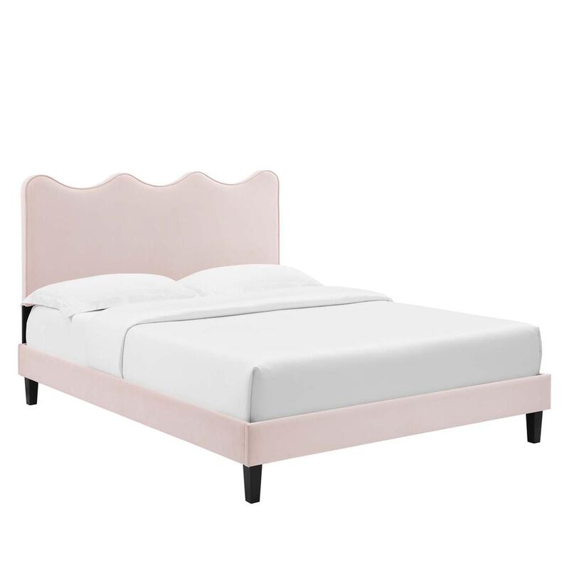 Current Performance Velvet Twin Platform Bed image number 0
