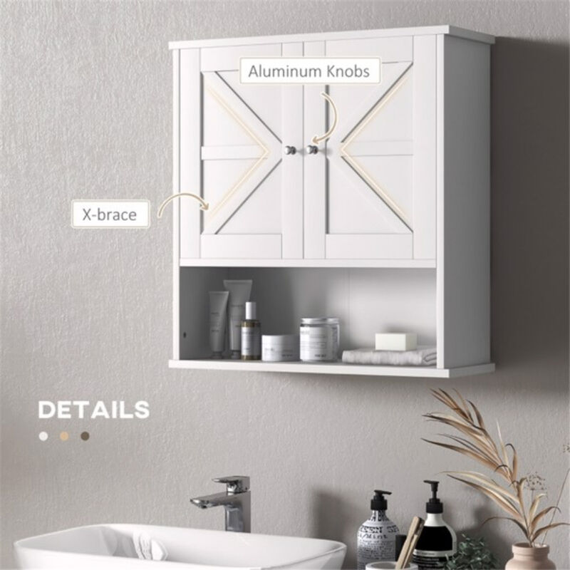 Wall Mounted Bathroom Cabinet with Doors for Storage and Organization