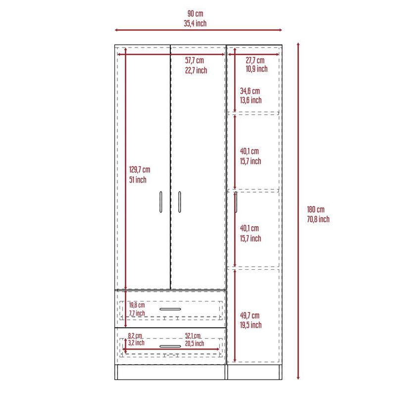 FM FURNITURE LLC Eureka 3 Door Armoire image number 4
