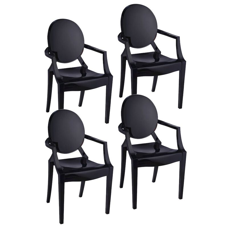 Pangea Home Bentley Arm Dining Chair Black - Set Of 4
