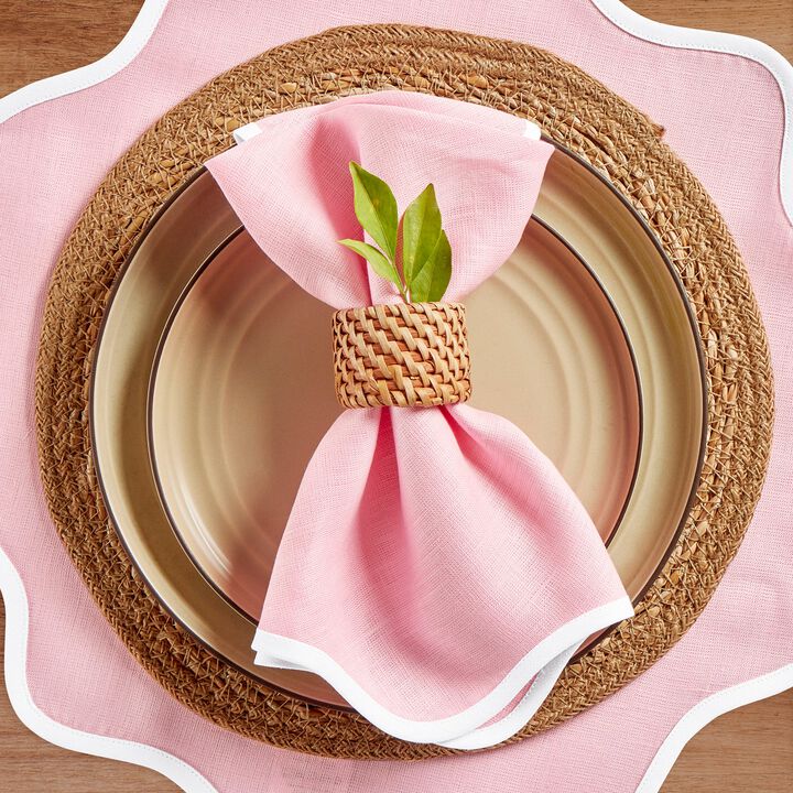 Linen Dinner Napkins - Giselle Scallop Edge