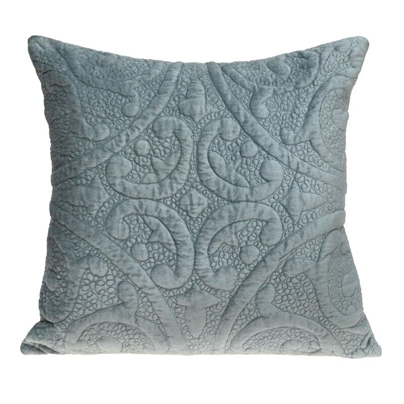 20" Gray / Sea Foam Transitional Quilted Throw Pillow