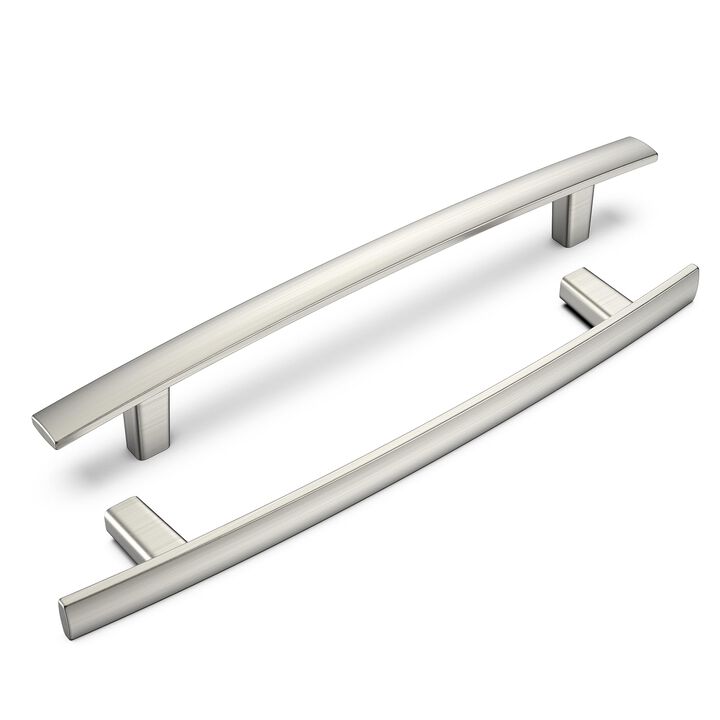 homdiy 20 Pack Brushed Nickel Cabinet Handles Kitchen Cabinet Pulls 5 Inch Hole Centers Arch Drawer Pulls for Cupboard Solid Mod