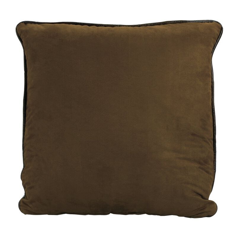 Brown Faux Leather Reversible Euro Sham image number 2