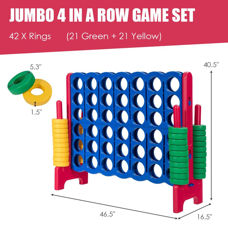 Family-Sized 4-to-Score Game with Jumbo Rings &ndash; Quick-Release Reset for Endless Play