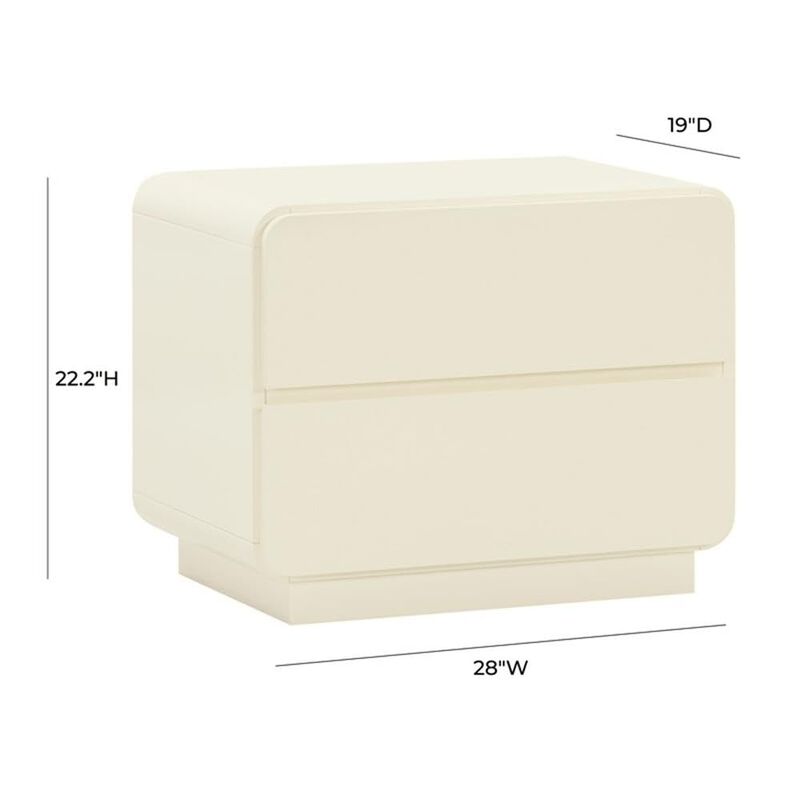 Casafoyer Sagura Cream Nightstand image number 2