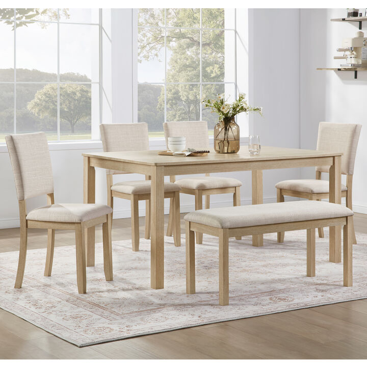 Baxles Modern Farmhouse 6‑Piece Dining Table Set