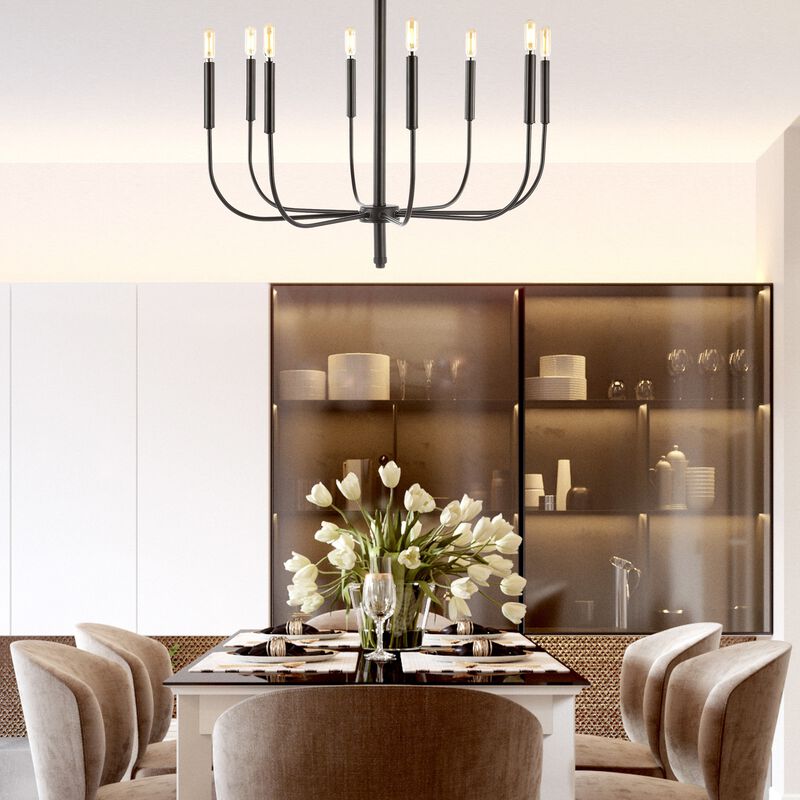 Amoros Modern Mid Century Iron LED Chandelier