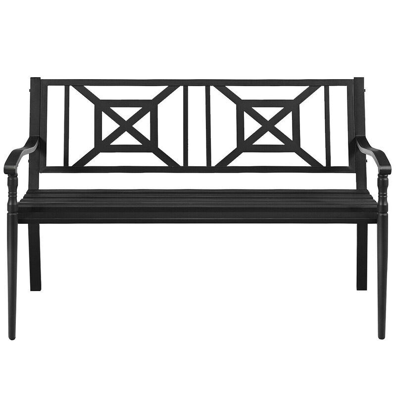 Heavy-Duty Powder-Coated Steel Frame Patio Garden Bench