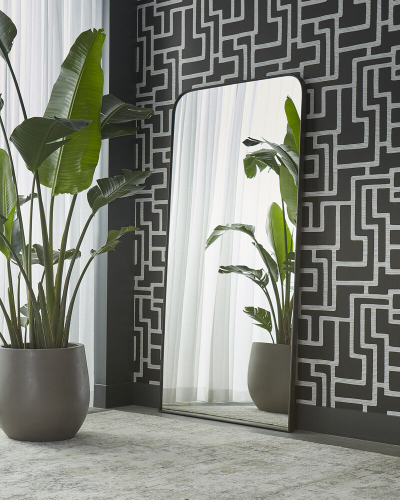 Calabasas Black Floor Mirror