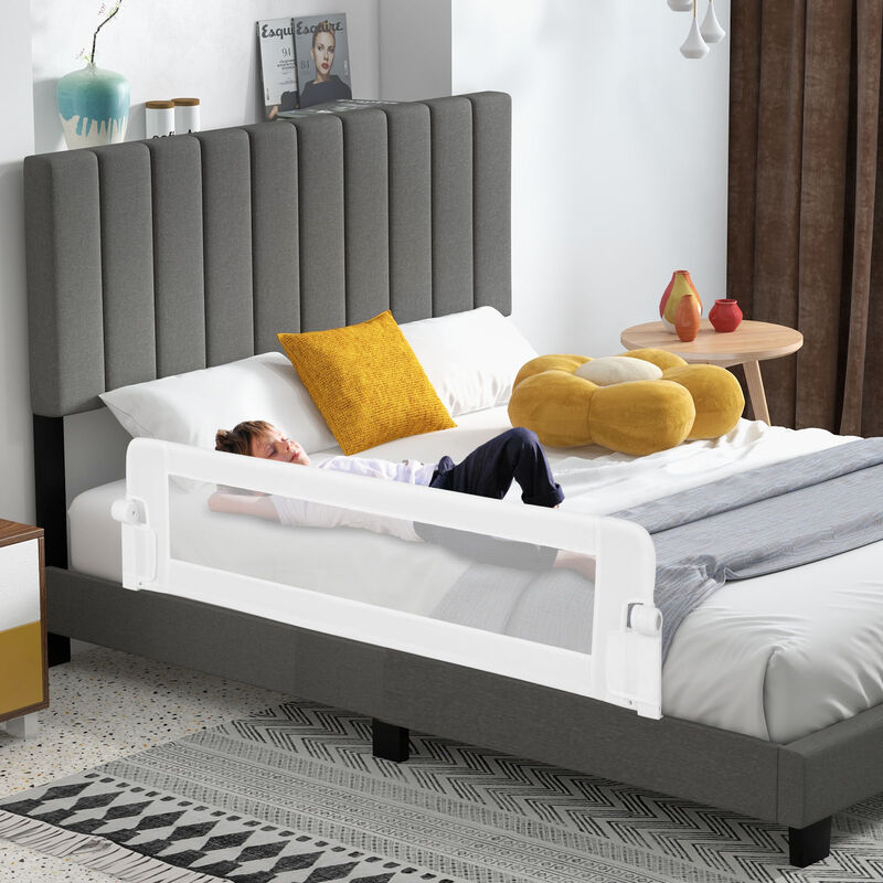 Adjustable Baby Bed Rail with Swing Down Design and Safety Strap for Bedroom image number 7