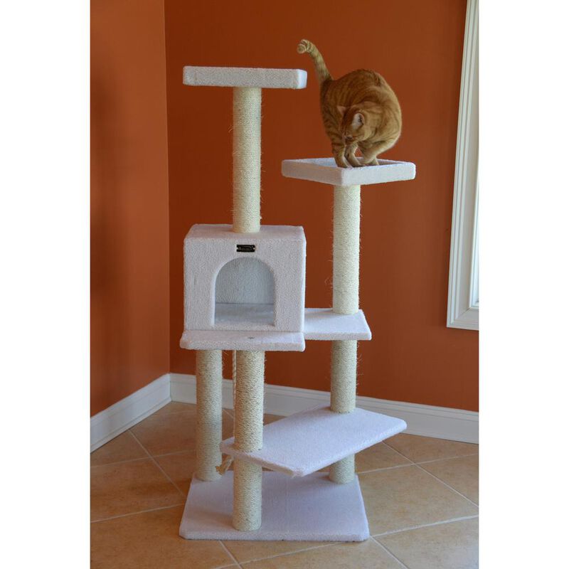 Armarkat Ivory 57 High Real Wood Cat Tree, Fleece Covered Cat Climber