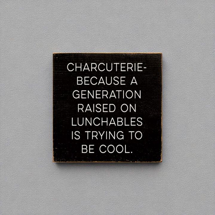 Humorous Charcuterie Wood Wall Sign Funny Kitchen Decor for Food Lovers