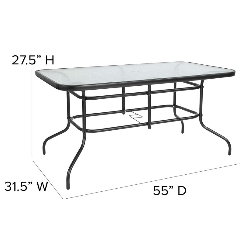 31.5x55 Gray Patio Table Set image number 4