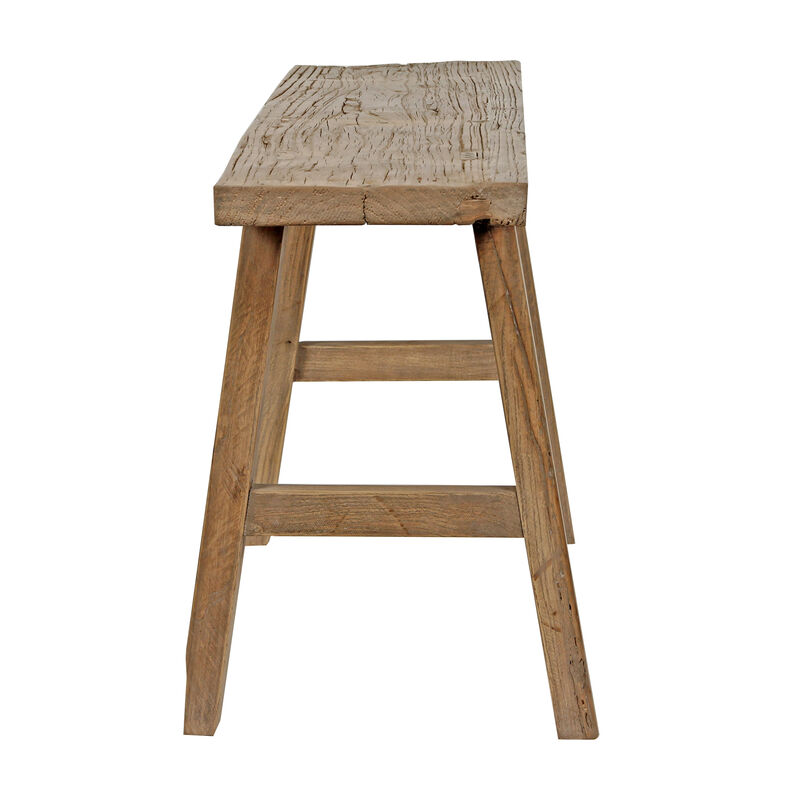 Vintage Reclaimed Elm Entryway Bench in Natural Wood image number 3