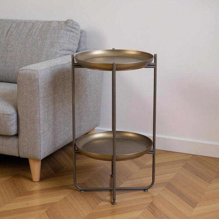 Steel End Table for Living Room or Bedroom Accent Furniture