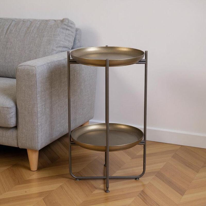 Steel End Table for Living Room or Bedroom Accent Furniture