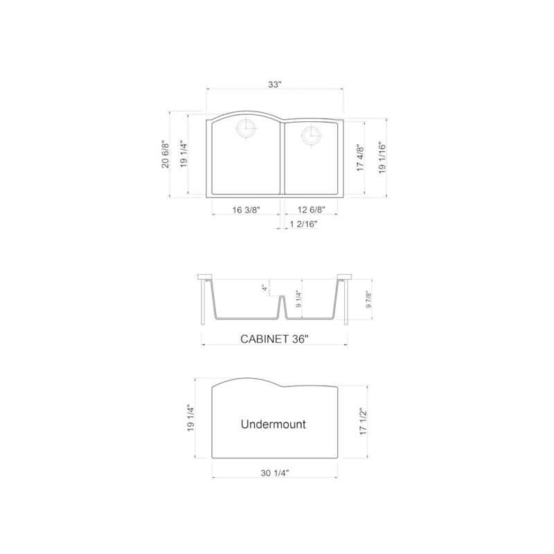 ALFI brand White 33 Double Bowl Undermount Granite Composite Kitchen Sink image number 1