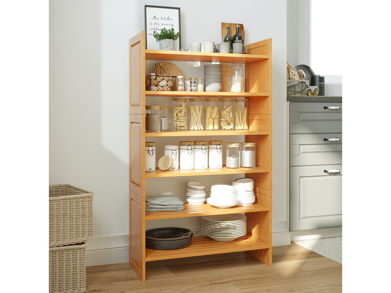 Solid Wood 3 Tier Stackable Storage Rack