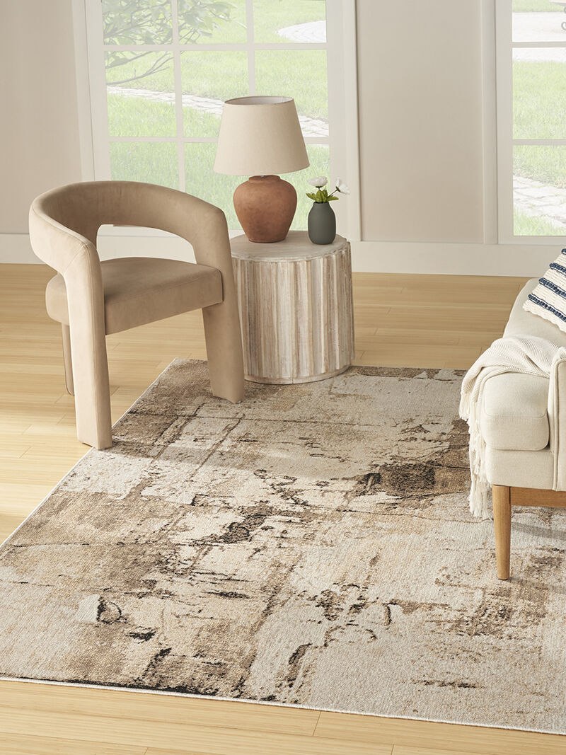 Washable Decor WSD09 Mocha 6'7" x 9' Rug