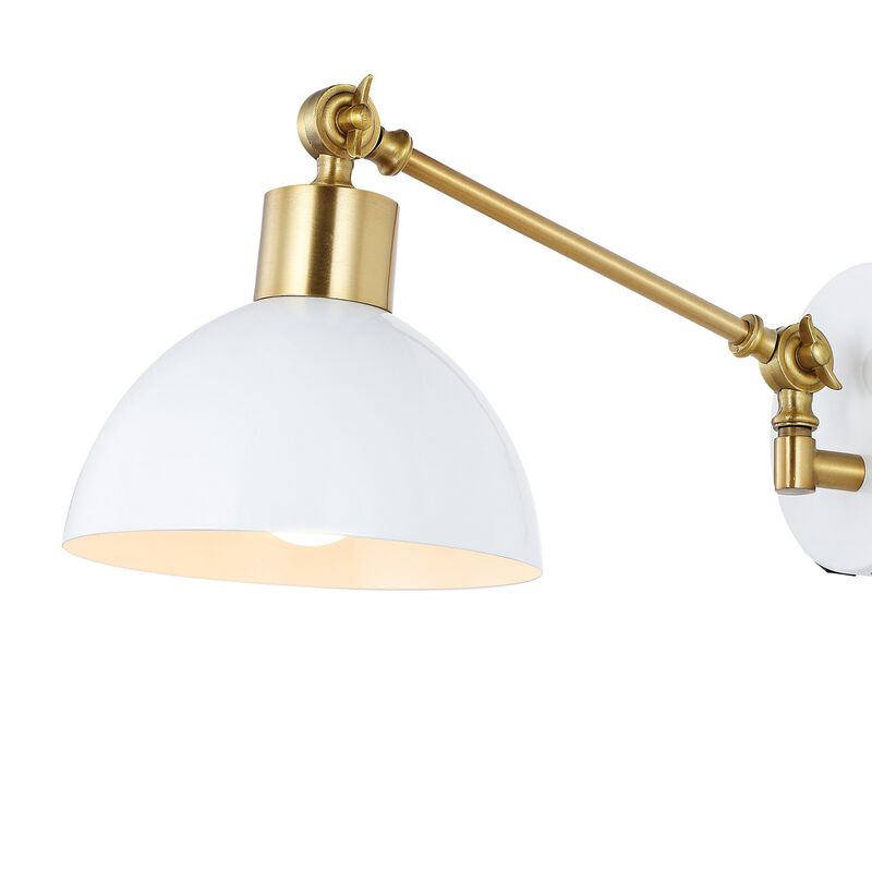 Lisa Swing Arm Modern Midcentury Iron USB Charging Port LED Sconce