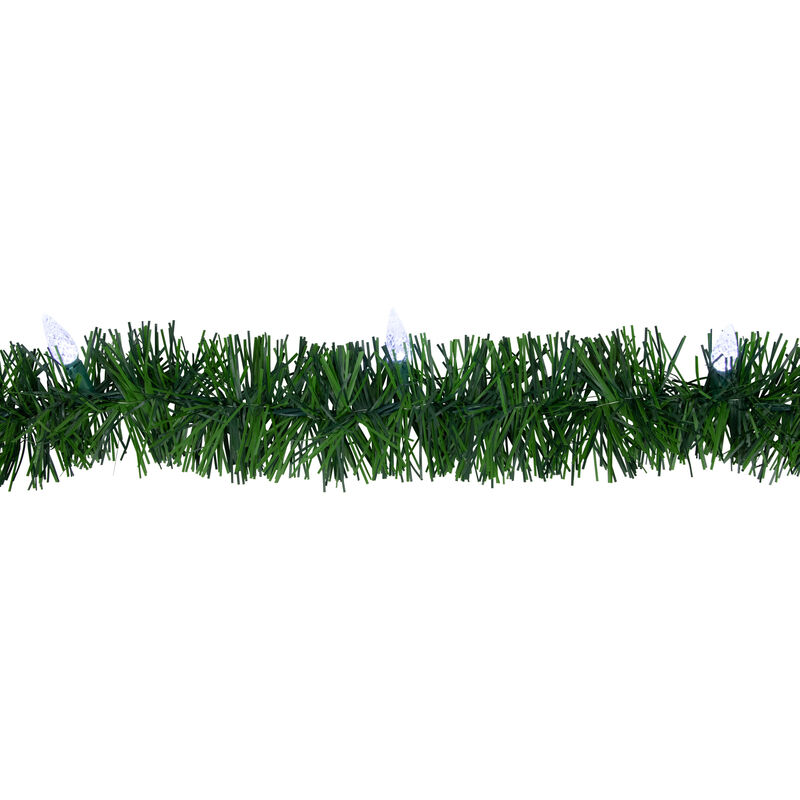 18' x 3" Pre-Lit Pine Artificial Christmas Garland  Pure White LED Faceted Lights image number 3