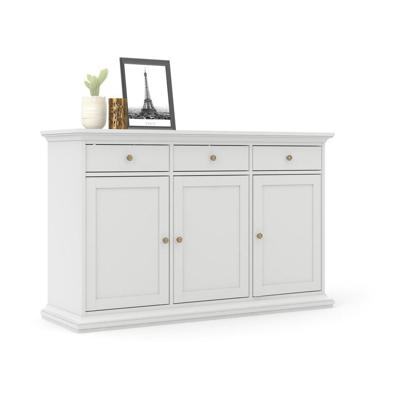 Tvilum Sideboard with 3 Doors and 3 Drawers, White