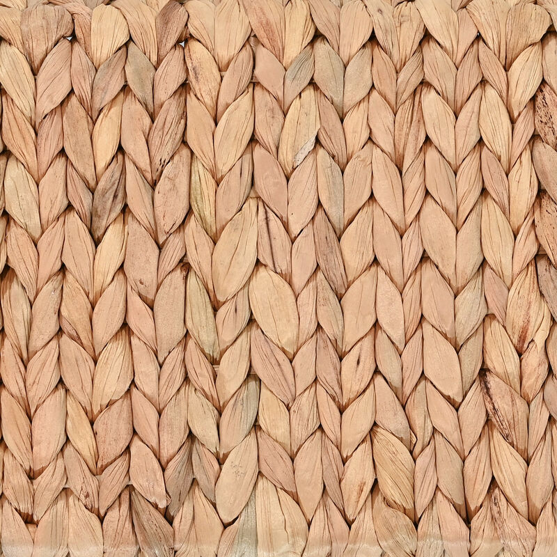 Rowan Bohemian Cottage Handwoven Hyacinth Rectangular Decorative Basket Trays with Handles