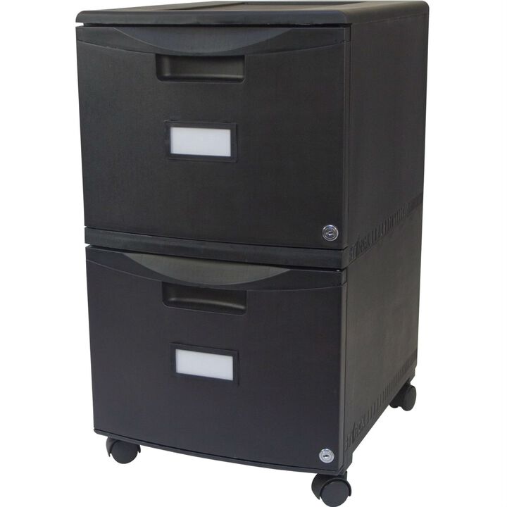 Hivvago Black 2 Drawer Locking Letter/Legal size File Cabinet with Casters/Wheels