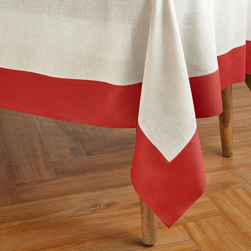 Solino Home Contempo 100% Linen Tablecloth &ndash; Handcrafted, Machine Washable, Perfect for Holiday and Everyday Dining