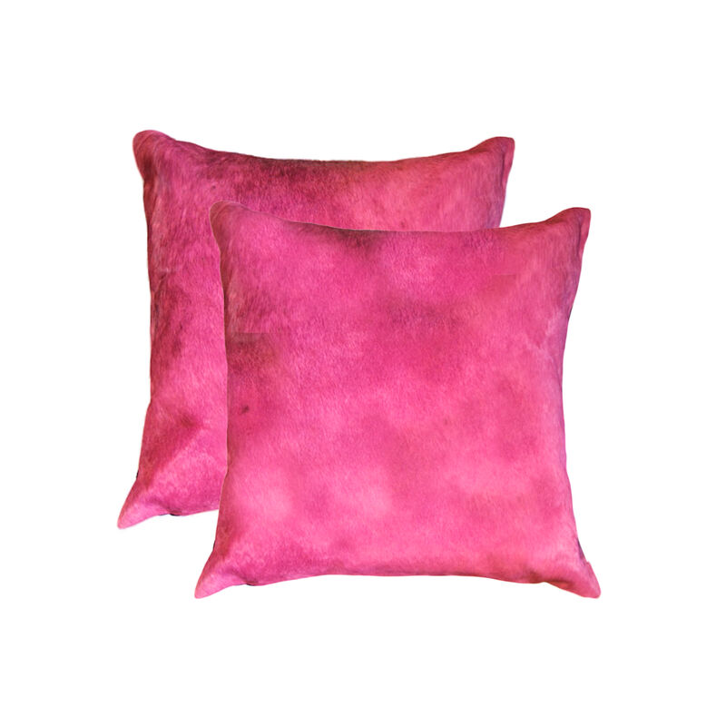 Fuchsia Cowhide Pillow Cover for Sofa, Couch, or Bed Decoration