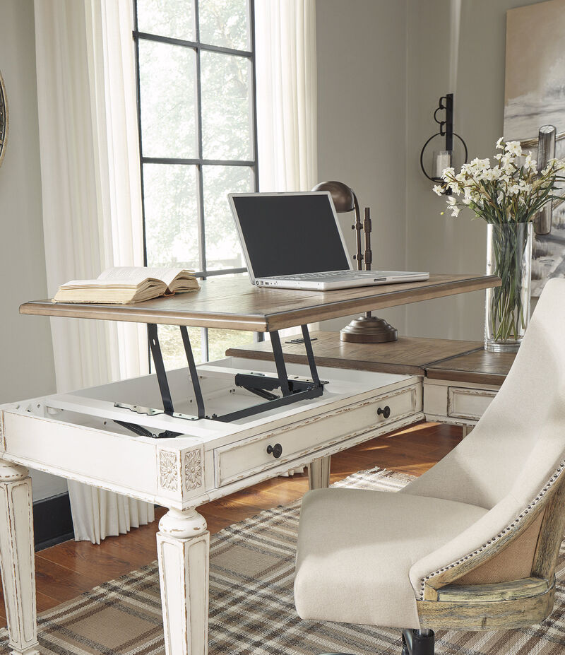 Realyn 2-Piece Home Office L-Shaped Lift Top Desk image number 2
