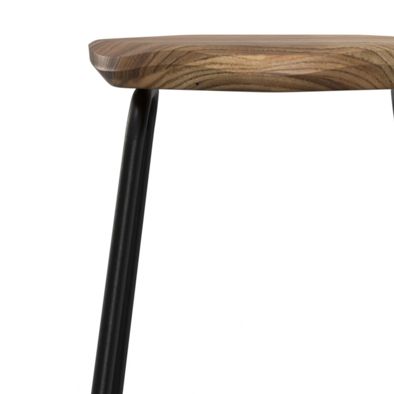 Orson Industrial Metal 26 inch Saddle Counter Height Stool (Set of 2) in Natural