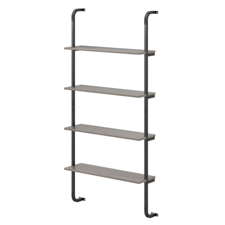 Hivvago 4-Tier Industrial Pipe Shelving with Metal Frame for Living Room Kitchen