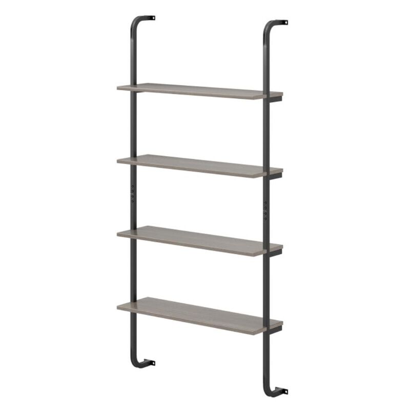 Hivvago 4-Tier Industrial Pipe Shelving with Metal Frame for Living Room Kitchen