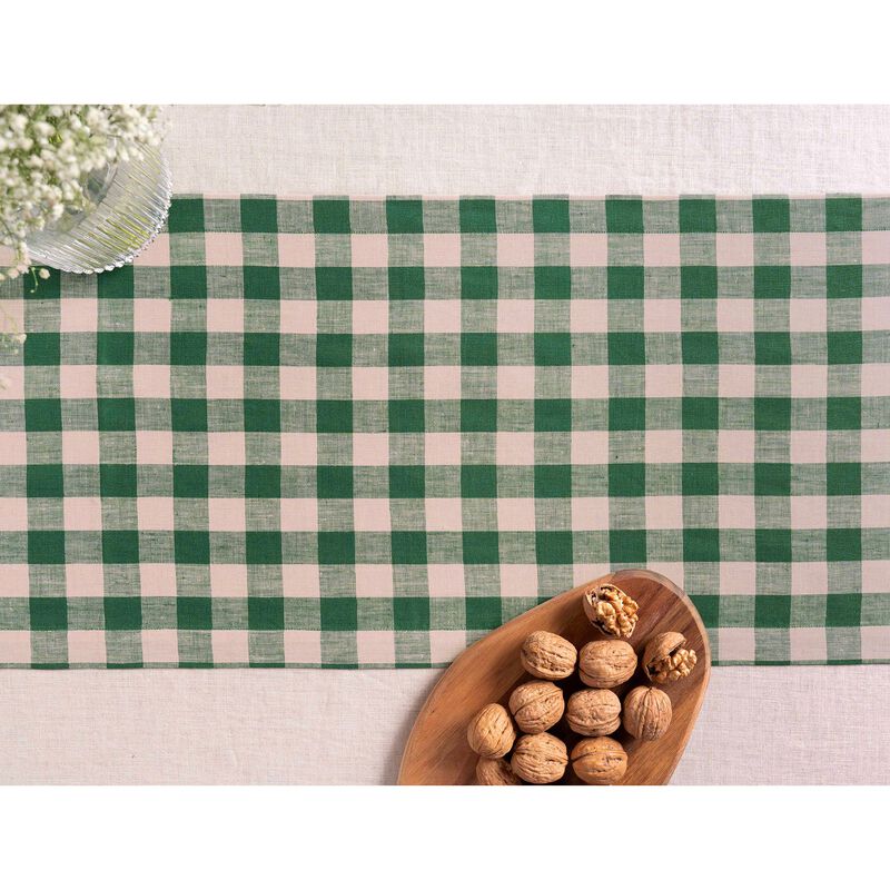 Christmas Linen Table Runner - Morgan Check, Solino Home