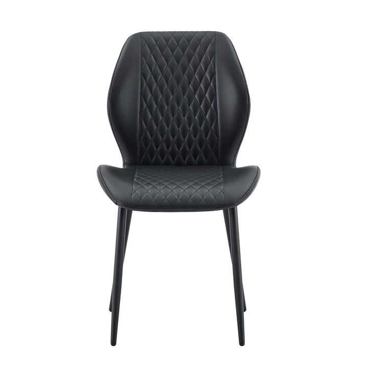 Whisen 4-Pack PU Leather Dining Chairs with Metal Legs, Light Luxury Upholstered Accent Chairs for Dining Room, Office, Study