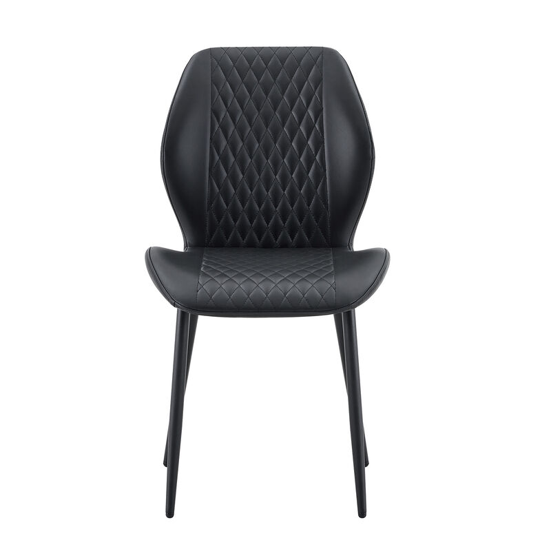Whisen 4-Pack PU Leather Dining Chairs with Metal Legs, Light Luxury Upholstered Accent Chairs for Dining Room, Office, Study image number 0