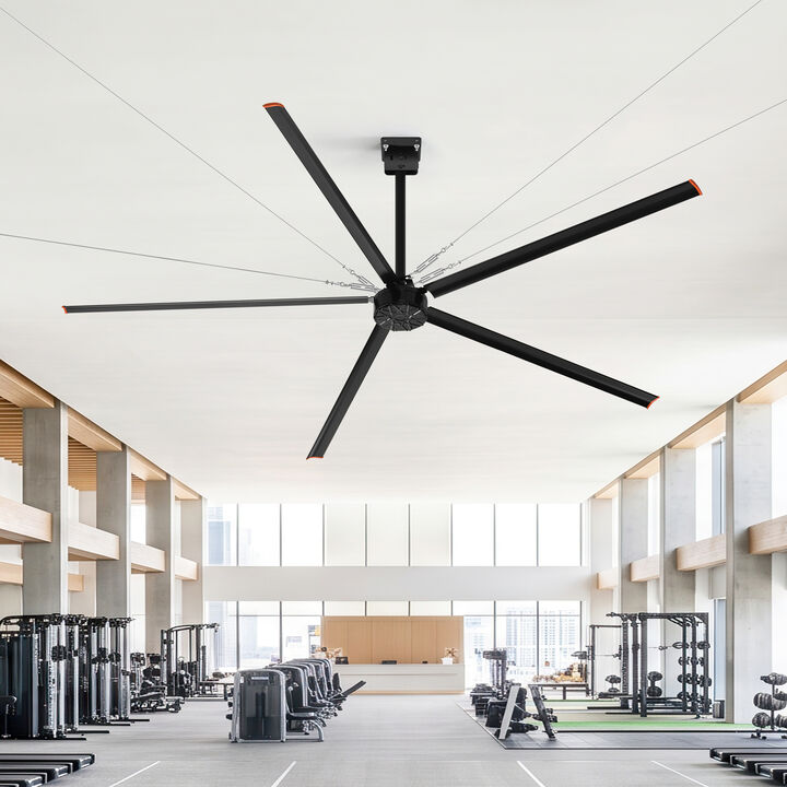 Breezary 144 Inch Large Industrial Ceiling Fan, 5 Aluminum Blades,Big Airflow Ceiling Fan 120V High Power