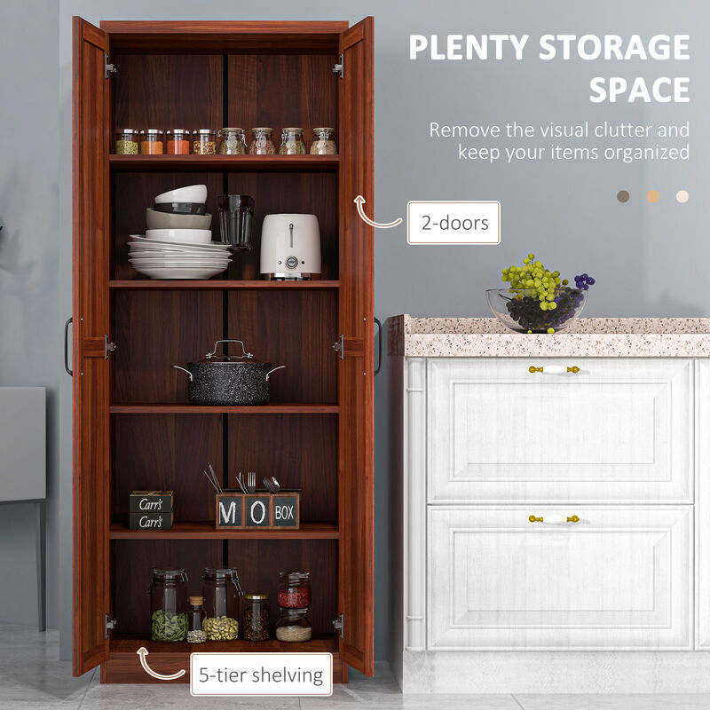 Hivvago Pantry Cabinet with 5-Tier and Adjustable Shelving image number 3
